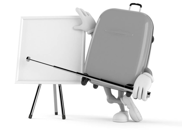 Koffer karakter met wit bord - Foto, afbeelding
