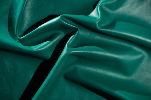 natural creased leather surface abstract textured background - Valokuva, kuva