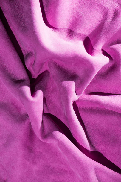 natural creased pink leather surface abstract textured background - Valokuva, kuva