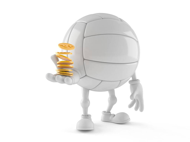 Volleyball character with coins - Photo, Image