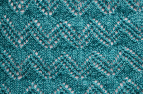 Бирюзово-голубая текстура фон из мериносового трикотажа одеяло, скандинавский минимализм фон вид сверху. Абстрактный трикотажный фон
 - Фото, изображение