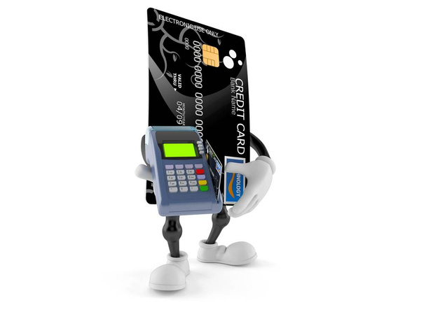 Carattere della carta di credito che detiene lettore di carte di credito
 - Foto, immagini