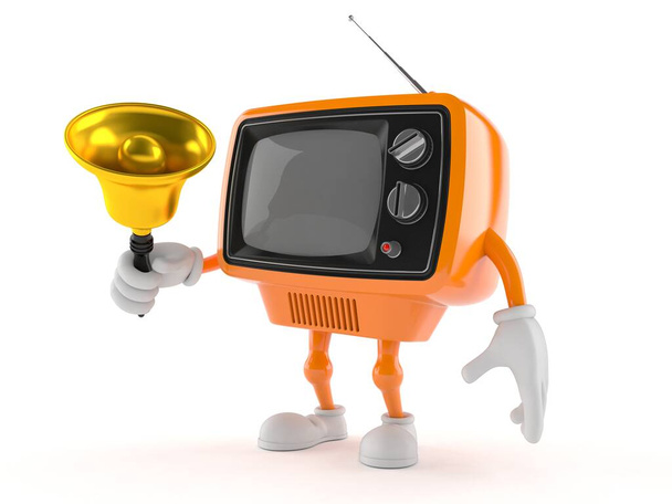 Retro TV character ringing a handbell - Photo, Image