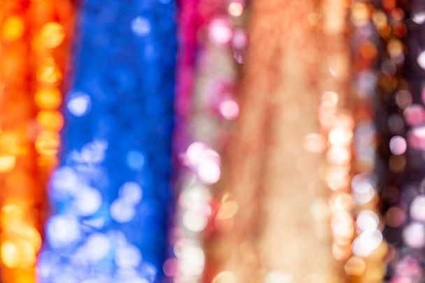 Blurred concept background of colorful fabric cotton textures with bokeh. - Photo, Image