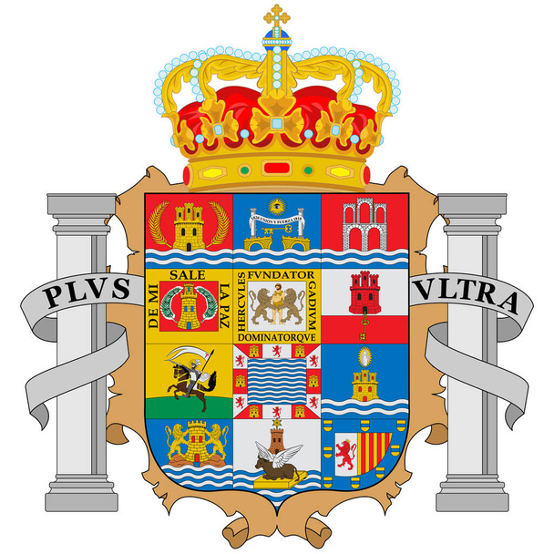 Escudo de Cádiz en Andalucía de España
 - Vector, imagen