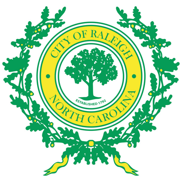 Wapen van Raleigh in North Carolina is een staat Usa - Vector, afbeelding