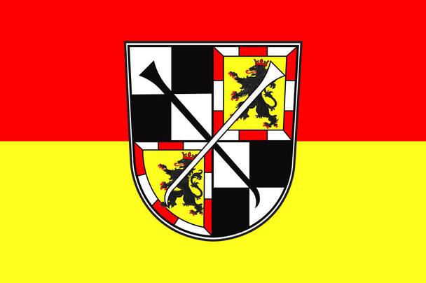 Flaga Bayreuth w górnej Frankonia w Bawarii, Niemcy - Zdjęcie, obraz