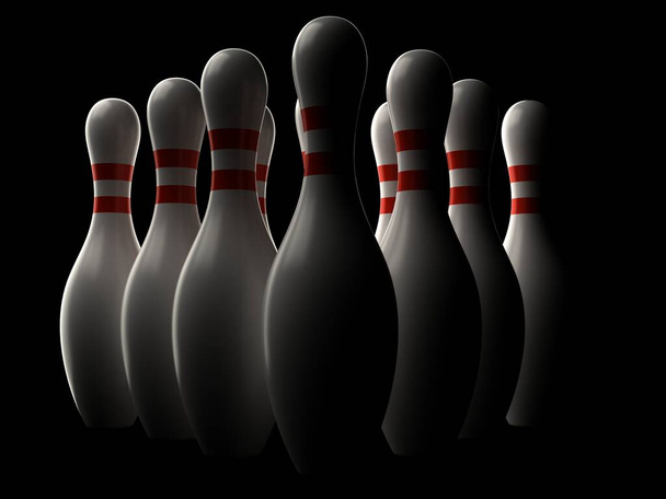bowling pinnen geïsoleerd - Foto, afbeelding