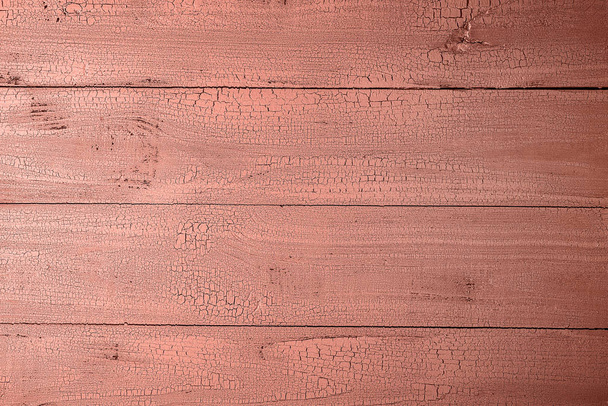 Coral pink horizontal old wooden background  - Fotoğraf, Görsel