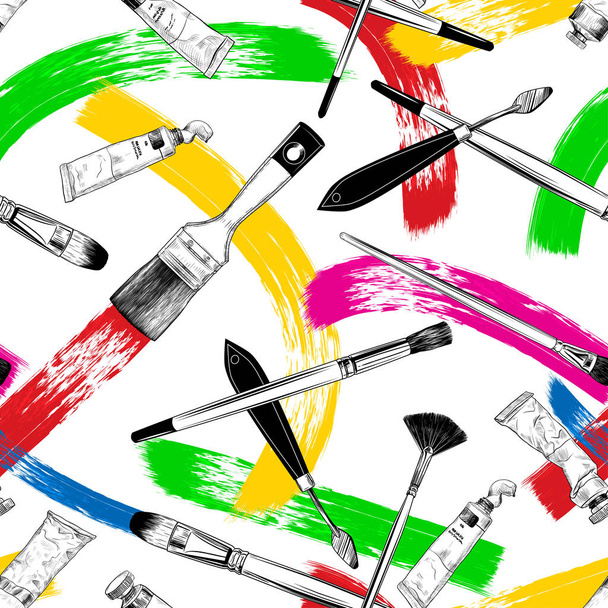 Art supplies painting and drawing materials Vector Image