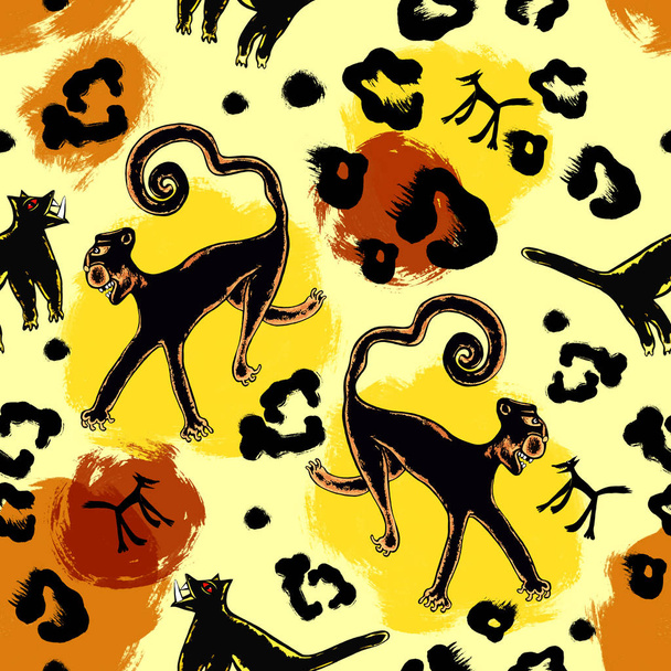 Pattern with wild african animals - 写真・画像