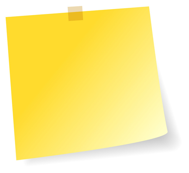 Zelfklevende gele sticker Opmerking - Vector, afbeelding