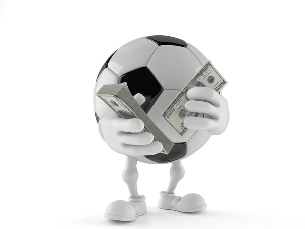 Calcio palla personaggio contando i soldi
 - Foto, immagini