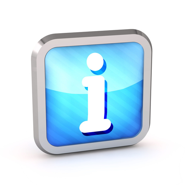 blue striped rounded info icon button on a white background - Foto, imagen