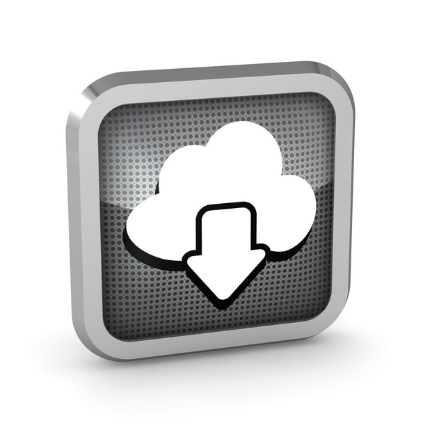 download from cloud metallic icon on a white background - Photo, Image