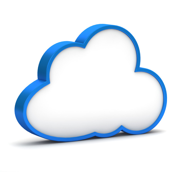 blue icon with cloud on a white background - 写真・画像