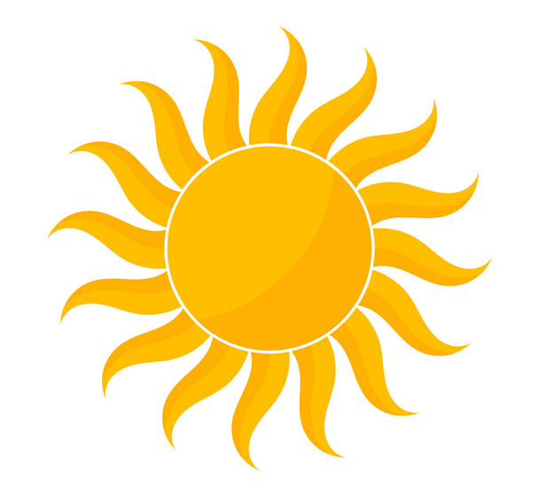 Yellow sun shape symbol icon - Vector, Image