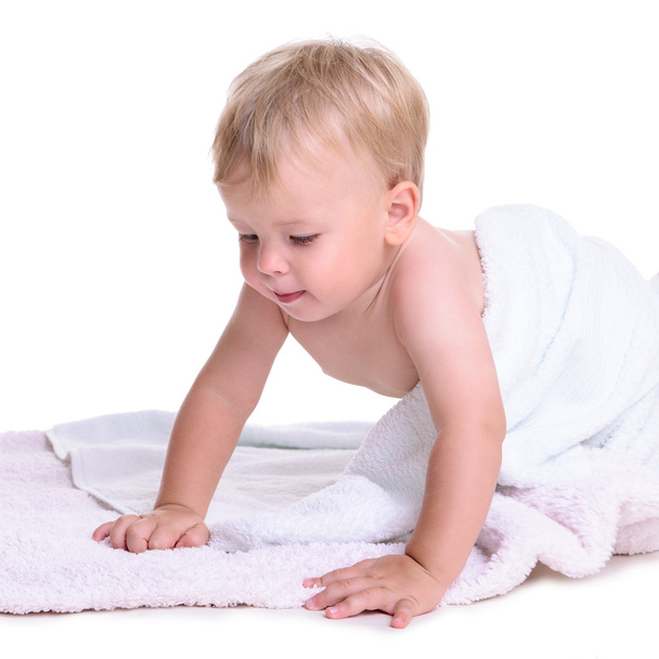 caucasian baby crawl - Foto, imagen