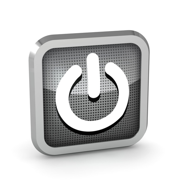 black power button icon on a white background - Φωτογραφία, εικόνα