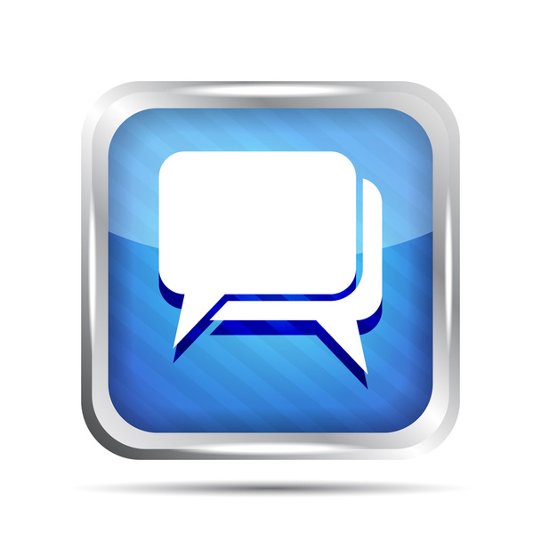 Blue striped dialog icon on a white background - Vetor, Imagem