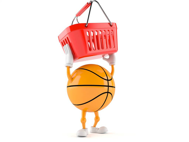 Basket personaggio tenendo carrello della spesa
 - Foto, immagini