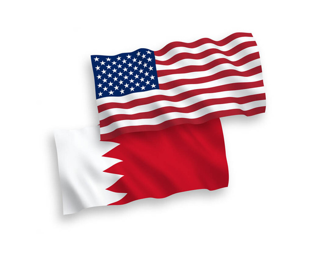 Zászló Bahrein és Amerika fehér alapon - Vektor, kép