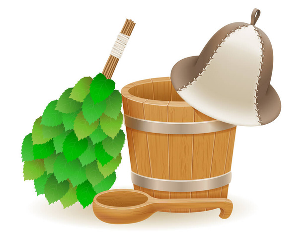 accessories for steam bath or sauna vector illustration - Vector, Image