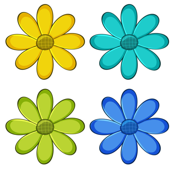 Geïsoleerde set bloemen - Vector, afbeelding