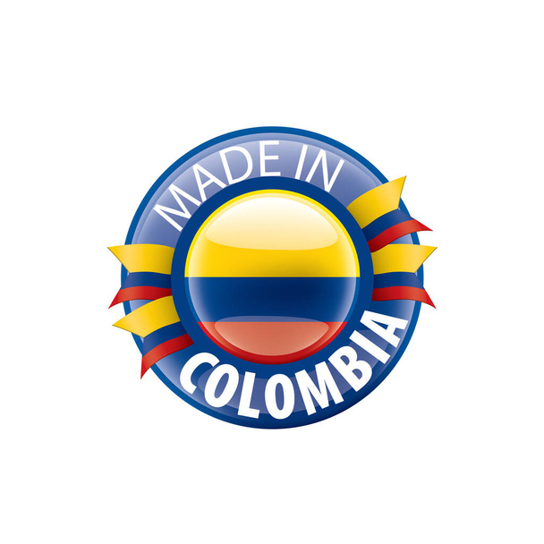 Σημαία Κολομβίας, διανυσματική απεικόνιση σε λευκό φόντο - Διάνυσμα, εικόνα