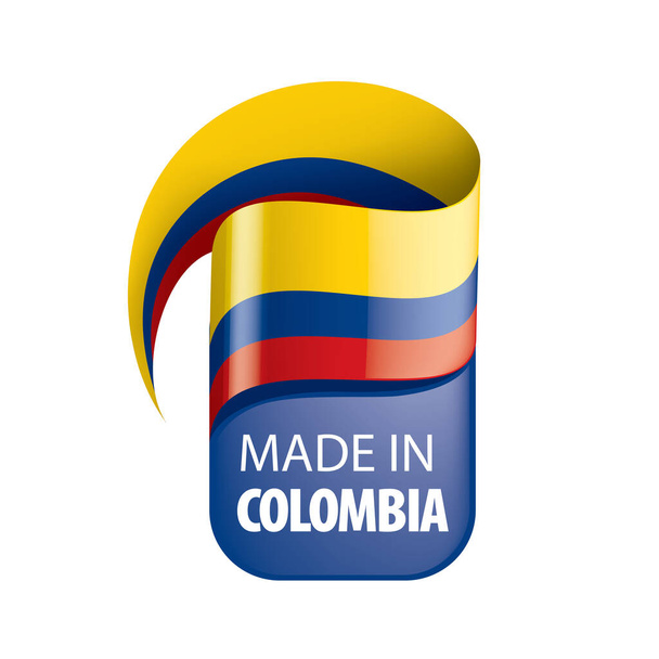 Σημαία Κολομβίας, διανυσματική απεικόνιση σε λευκό φόντο - Διάνυσμα, εικόνα