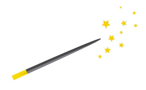 A magical item. Wizard's magic wand. Vector illustration isolated on a white background.. - Vector, Image