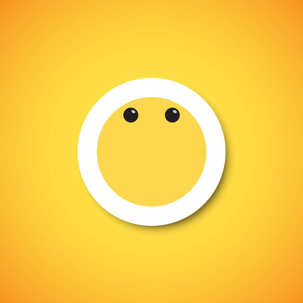 Yellow cute emoticon sticker, vector illustration - Вектор, зображення