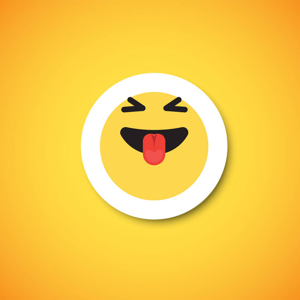 Yellow cute emoticon sticker, vector illustration - Vektor, kép