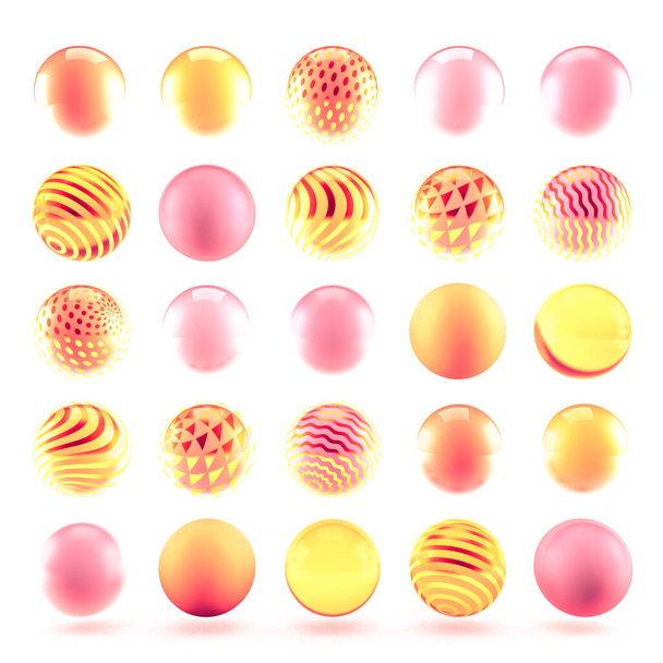 Orange background with balls. 3d illustration, 3d rendering. - Фото, изображение