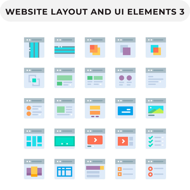 Flat Icons Pack for UI. Pixel perfect vector icon set for web design and website application. - Vektor, kép