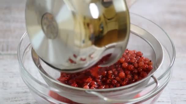 Cooking Red Currant Jelly From Red Currants. Sweet Natural Homemade Sugar - Footage, Video