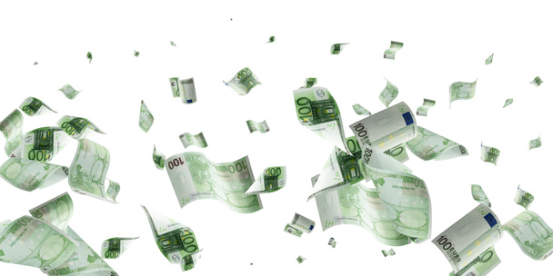 Money falling. Banknote falling isolated textures on white background. - Photo, Image
