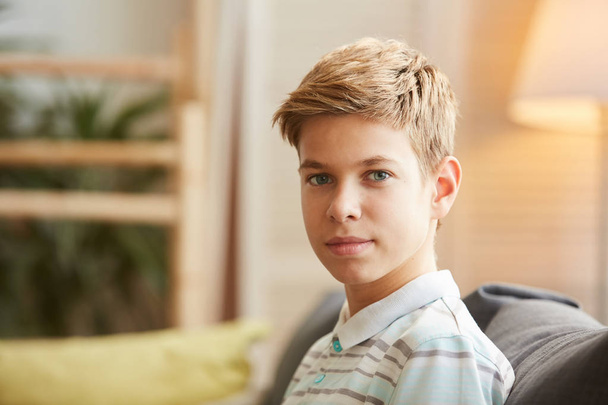 Portrait of young boy with blond hair - Φωτογραφία, εικόνα