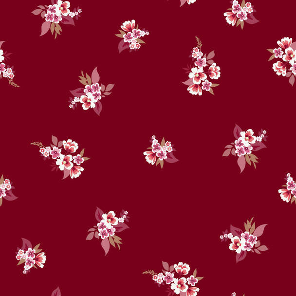 Floral fashion print design for spring, summer woman dress.Small flowers fabric - Vektor, obrázek