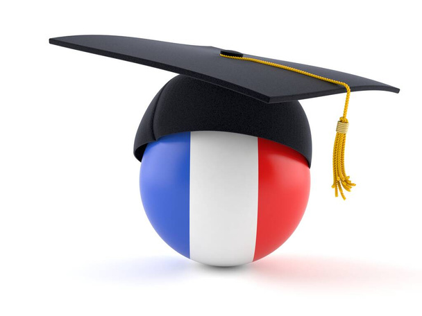 Chapéu de graduação com bandeira da frança
 - Foto, Imagem