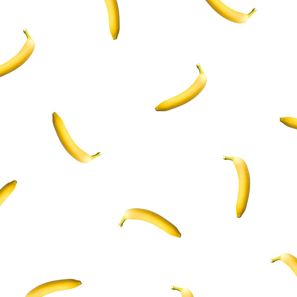 Pattern of bananas isolated on white background. - Foto, Imagem