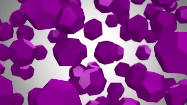 Dodecahedronların geçmişi. Gri arkaplan, 2 'de 1, döngü, 4k, 3d animasyonda oluşturuldu - Video, Çekim