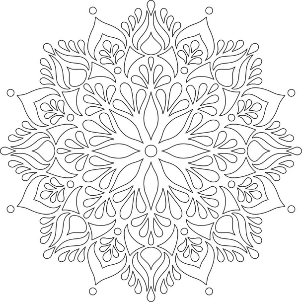 Cijfer mandala om in te kleuren doodles schets - Vector, afbeelding