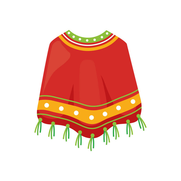 ropa de poncho, típico poncho mexicano
 - Vector, Imagen