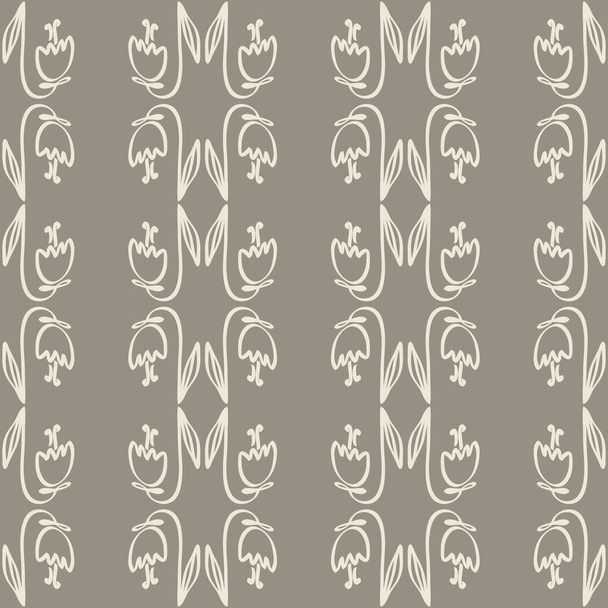 可愛いチューリップの花のシームレスなパターンの装飾。ベクターイラスト概要. - ベクター画像