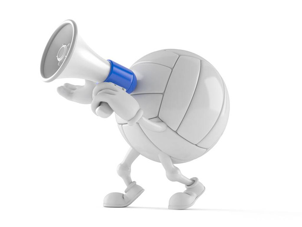 Volleyball character speaking through a megaphone - Photo, Image