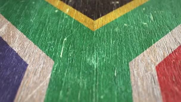 Flag Of South Africa. Detail On Wood, Shallow Depth Of Field, Seamless Loop. High-Quality Animation. Ideal For Your Country / Travel / Political Related Projects. 1080p, 60fps. - Footage, Video