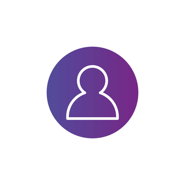Esquema lineal púrpura Icono de persona, icono de usuario en la ilustración de vector de círculo aislado sobre fondo blanco. Carrera editable
. - Vector, imagen