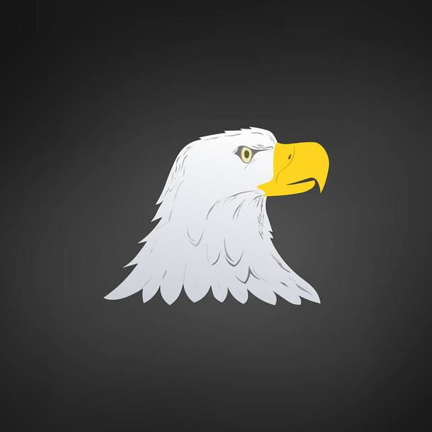 American Bald Eagle tai Hawk Head Mascot Graphic, Bird päin puolella. T-paidan grafiikkaa. Vector kuva eristetty valkoisella taustalla
 - Vektori, kuva