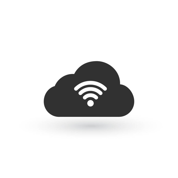 nube icona wifi su sfondo bianco, illustrazione vettoriale da utilizzare in interfaccia utente web e mobile
. - Vettoriali, immagini